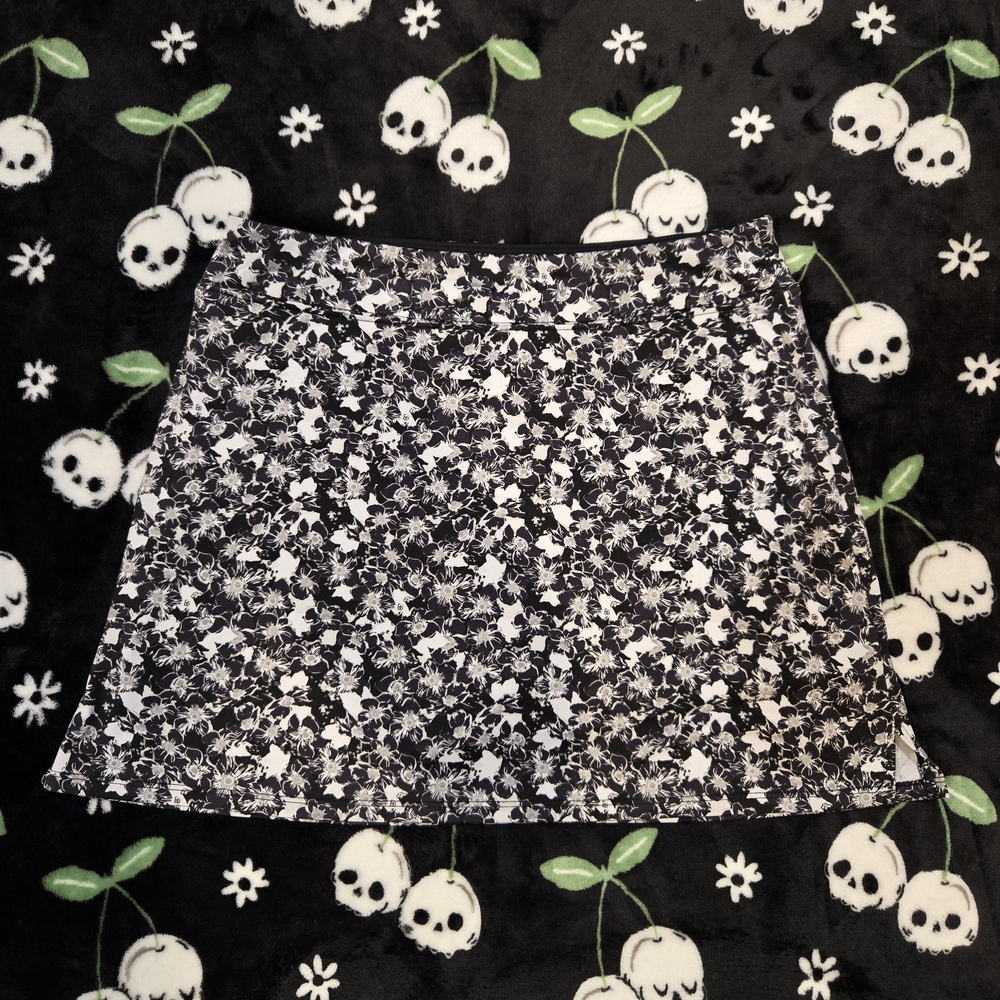 Floral Black and White Women's Skirt